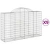 vidaXL 9 db &iacute;ves horganyzott vas gabion kos&aacute;r 200x50x120/140 cm