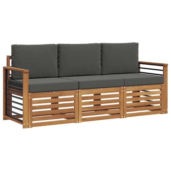 vidaXL &Uuml;lőgarnit&uacute;r&aacute;k 3 pcs Term&eacute;szetes &eacute;s antracit T&ouml;m&ouml;r Ak&aacute;cfa