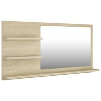 vidaXL sonoma-tölgy színű forgácslap fürdőszobai tükör 90x10,5x45 cm
