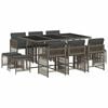vidaXL 11 r&eacute;szes sz&uuml;rke polyrattan kerti &uuml;lőgarnit&uacute;ra p&aacute;rn&aacute;kkal