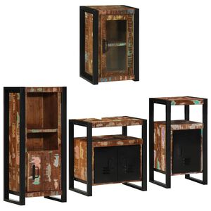 vidaXL F&uuml;rdőszoba b&uacute;tor szett 4 pcs Szil&aacute;rd &uacute;jrahasznos&iacute;tott fa