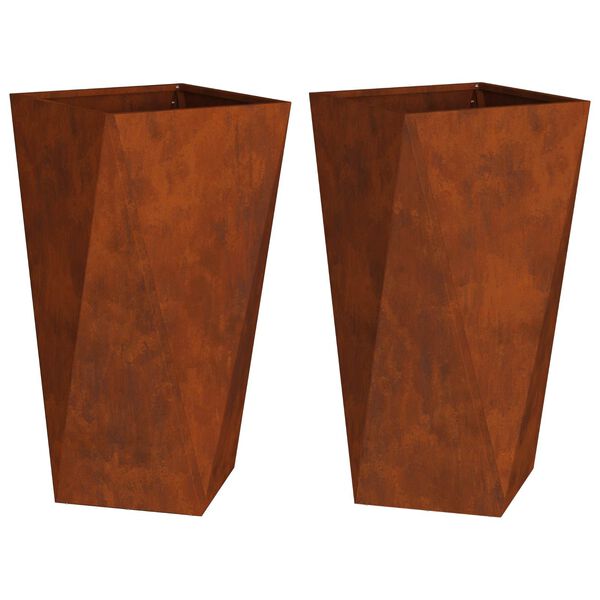 vidaXL N&ouml;v&eacute;nytart&oacute; 2 pcs Rozsd&aacute;s 40 x 40 x 75 cm Időj&aacute;r&aacute;s&aacute;ll&oacute; ac&eacute;l