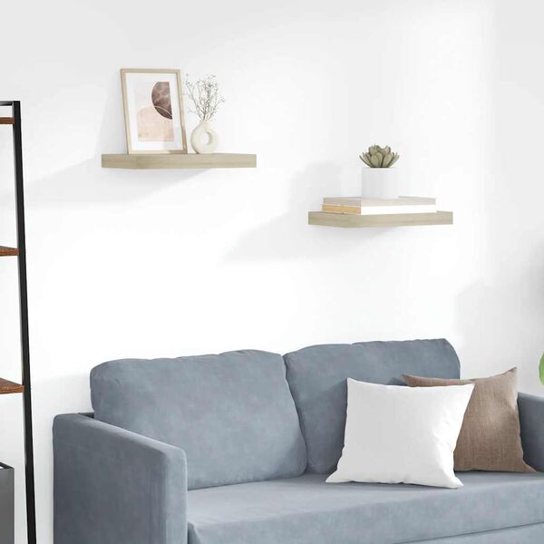 vidaXL 2 db t&ouml;lgysz&iacute;nű MDF lebegő fali polc 40 x 23 x 3,8 cm