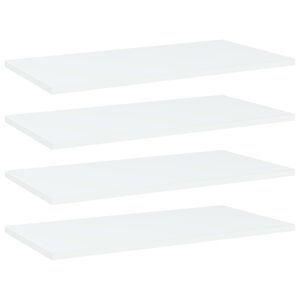vidaXL 4 db feh&eacute;r forg&aacute;cslap k&ouml;nyvespolc 60 x 30 x 1,5 cm