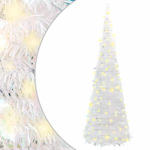 vidaXL k&ouml;nnyen fel&aacute;ll&iacute;that&oacute; műkar&aacute;csonyfa 200 db LED f&eacute;nnyel 210 cm