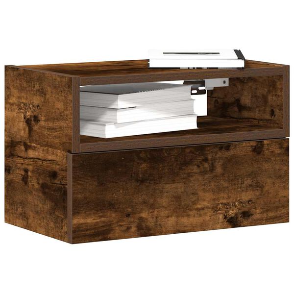 vidaXL 2db füstös tölgy színű fali éjjeliszekrény 45 x 26 x 28,5 cm