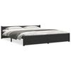 vidaXL Super King fekete t&ouml;m&ouml;r fa &aacute;gykeret 180 x 200 cm