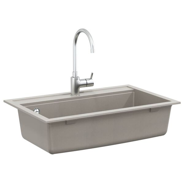 vidaXL szürke, egymedencés gránit mosogatótálca