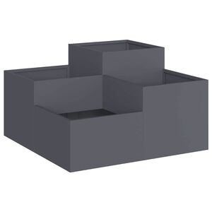 vidaXL Kerti cser&eacute;p Antracit 80 x 80 x 48 cm Ac&eacute;l