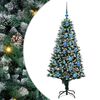 vidaXL Mű kar&aacute;csonyfa 150 LED-del Z&ouml;ld 150 cm PVC &eacute;s Ac&eacute;l &eacute;s Műanyag