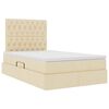vidaXL Ágy tárolóval és LED lámpával Krém 120 x 200 cm Poliészter