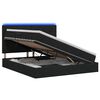 vidaXL LED t&aacute;rol&oacute;s &aacute;gy matraccal Fekete 140 x 190 cm Sz&ouml;vet