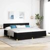 vidaXL Boxrug&oacute;s &aacute;gy matracmal fejt&aacute;ml&aacute;val Fekete 200 x 200 cm sz&ouml;vet