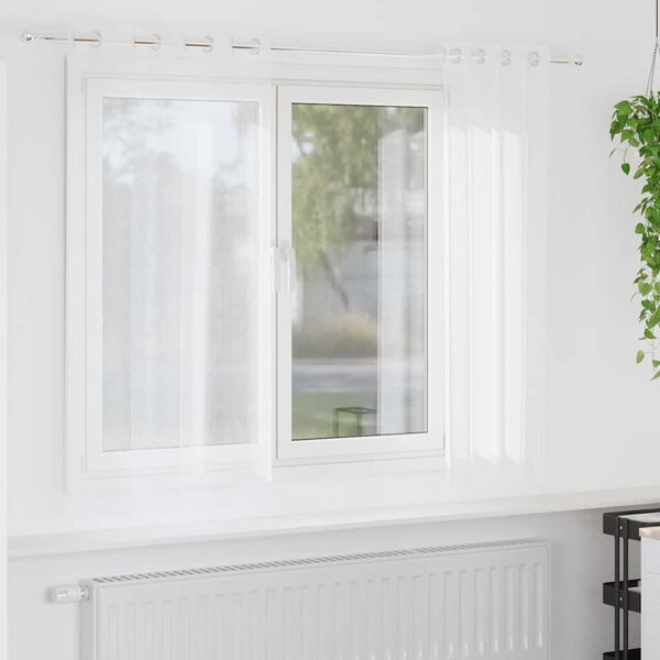 vidaXL Voile Függöny függönyökkel 2 pcs Fehér 175 x 140 cm Poliészter