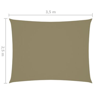 vidaXL bézs téglalap alakú oxford-szövet napvitorla 2,5 x 3,5 m