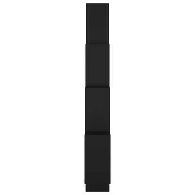 vidaXL fekete forgácslap fali kockapolc 90 x 15 x 119 cm