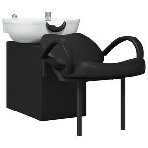 vidaXL Sampon Sz&eacute;k Fekete &eacute;s Feh&eacute;r 136 x 60 x 92 cm PVC