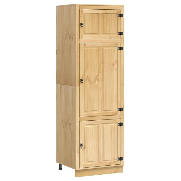 vidaXL Cabinet polcokkal SKI M&eacute;zes Barna 60 x 32 x 40 cm T&ouml;m&ouml;r fenyőfa
