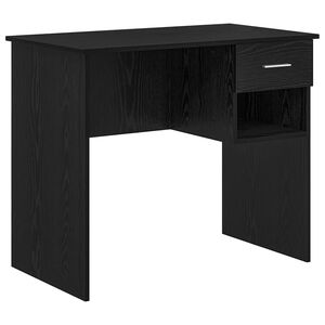 vidaXL Asztal Fekete t&ouml;lgy 90 x 49 x 75 cm Szerelt Fa