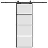 vidaXL fekete ESG &uuml;veg tol&oacute;ajt&oacute; f&eacute;mszerelv&eacute;ny-szettel 76x205 cm