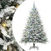 vidaXL Műfenyő vil&aacute;g&iacute;t&aacute;ssal &eacute;s g&ouml;mbk&eacute;szlettel Z&ouml;ld 210 cm PVC &eacute;s PE