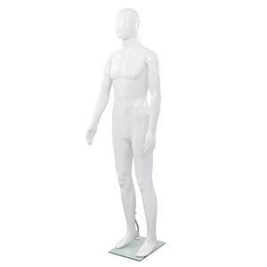 vidaXL f&eacute;nyes feh&eacute;r, eg&eacute;sz alakos f&eacute;rfi pr&oacute;bababa &uuml;vegtalppal 185 cm