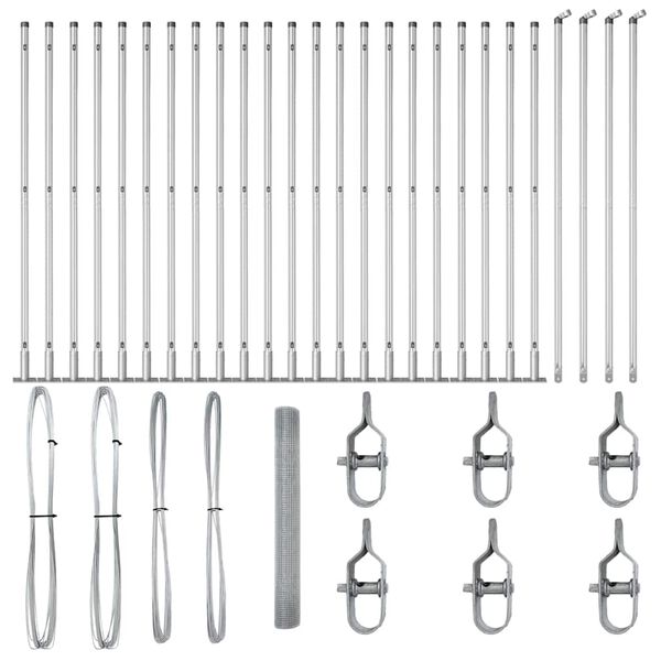 vidaXL Ker&iacute;t&eacute;soszlop Ez&uuml;st 50 x 1,2 m (12 x 12 mm h&aacute;l&oacute;) Ac&eacute;l