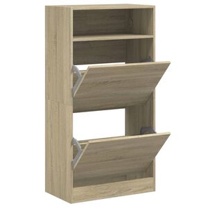 vidaXL sonoma t&ouml;lgy sz&iacute;nű szerelt fa cipőszekr&eacute;ny 60x34x116 cm