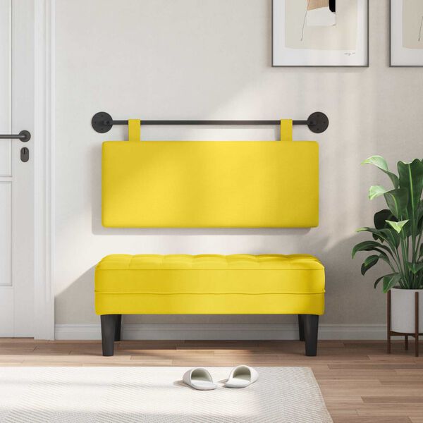 vidaXL Fali Fejt&aacute;mla Falra szerelhető Egysz&iacute;nű B&aacute;rsonyos sz&ouml;vet