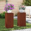 vidaXL N&ouml;v&eacute;ny&aacute;llv&aacute;ny 2 pcs Rozsd&aacute;s 24 x 24 x 55 cm Időj&aacute;r&aacute;s&aacute;ll&oacute; ac&eacute;l