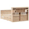 vidaXL tömör fenyőfa könyvespolcos ágy matrac nélkül 160 x 200 cm