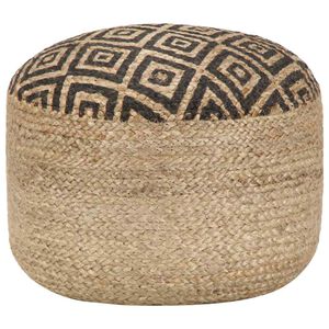 vidaXL k&eacute;zzel k&eacute;sz&uuml;lt fekete juta puff 45 x 30 cm