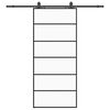 vidaXL fekete ESG &uuml;veg tol&oacute;ajt&oacute; f&eacute;mszerelv&eacute;ny-szettel 90x205 cm