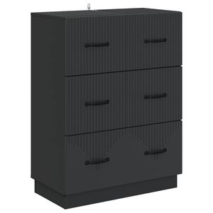 vidaXL Fi&oacute;kos szekr&eacute;ny Fekete 66 x 34,5 x 87 cm Szerelt Fa