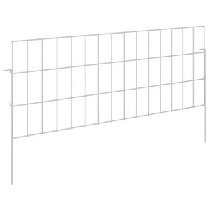 vidaXL Kerti ker&iacute;t&eacute;s kar&oacute;kkal 48 db 75 x 30 cm Horganyzott Ac&eacute;l Ez&uuml;st