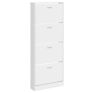 vidaXL magasf&eacute;nyű feh&eacute;r szerelt fa cipőszekr&eacute;ny 59x17x150 cm