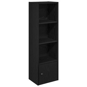vidaXL K&ouml;nyvespolc fekete t&ouml;lgy 31x24x102 cm G&eacute;pes&iacute;tett fa