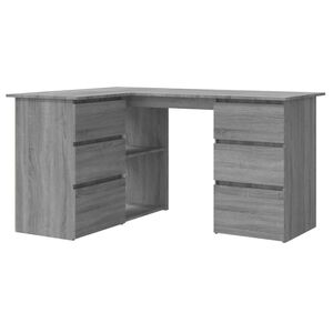 vidaXL sz&uuml;rke sonoma sz&iacute;nű szerelt fa sarok&iacute;r&oacute;asztal 145 x 100 x 76 cm