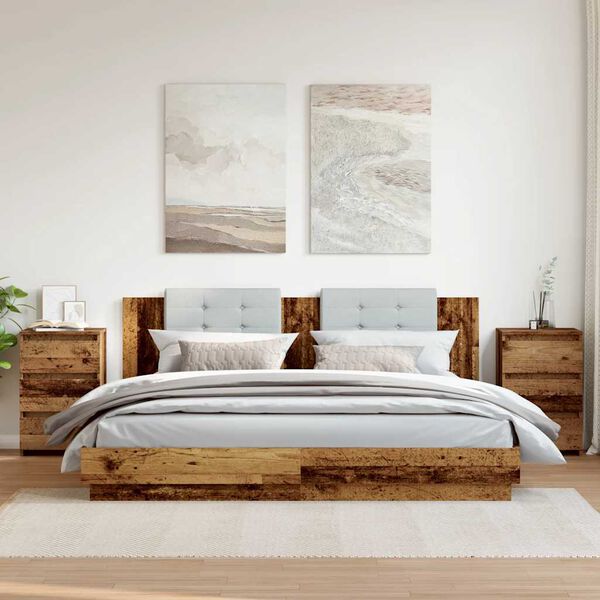 vidaXL 2 db antik fa sz&iacute;nű szerelt fa &eacute;jjeliszekr&eacute;ny 40x35x62,5 cm