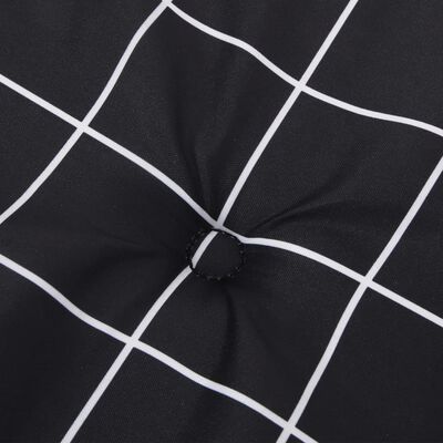 vidaXL fekete kockás oxford-szövet kerti padpárna 100 x 50 x 3 cm