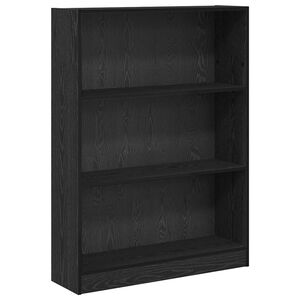 vidaXL K&ouml;nyvespolc 80 x 24 x 109 cm Szerelt Fa Fekete t&ouml;lgy