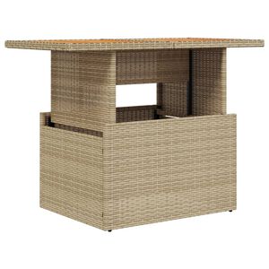vidaXL b&eacute;zs polyrattan &eacute;s ak&aacute;cfa kerti asztal 100 x 55 x 73 cm