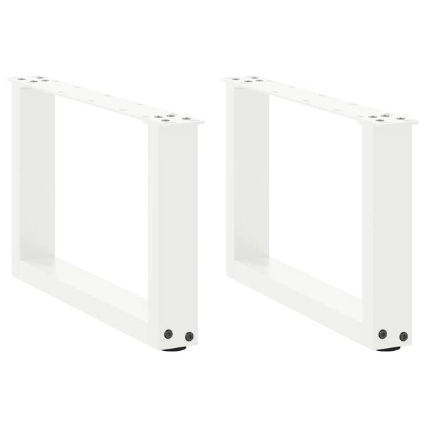 vidaXL 2 db U alakú fehér dohányzóasztal láb 50 x (30-31) cm acél