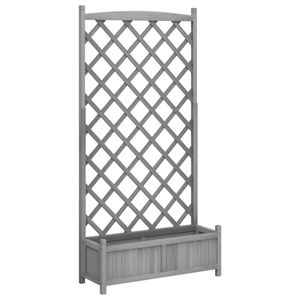 vidaXL sz&uuml;rke t&ouml;m&ouml;r fenyőfa vir&aacute;gl&aacute;da r&aacute;ccsal 90 x 35 x 180 cm