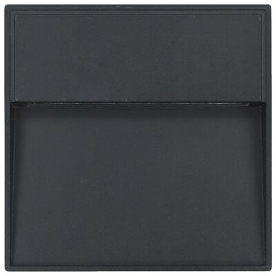 vidaXL 2 db fekete négyzet alakú kültéri LED falilámpa 3 W