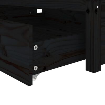 vidaXL fekete ágykeret fiókokkal 100 x 200 cm