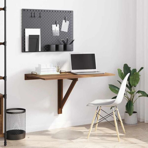 vidaXL barna tölgy szerelt fa összecsukható fali asztal 100x60x56 cm