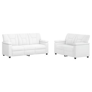 vidaXL Kanap&eacute; Szett 2 pcs Feh&eacute;r Műbőr