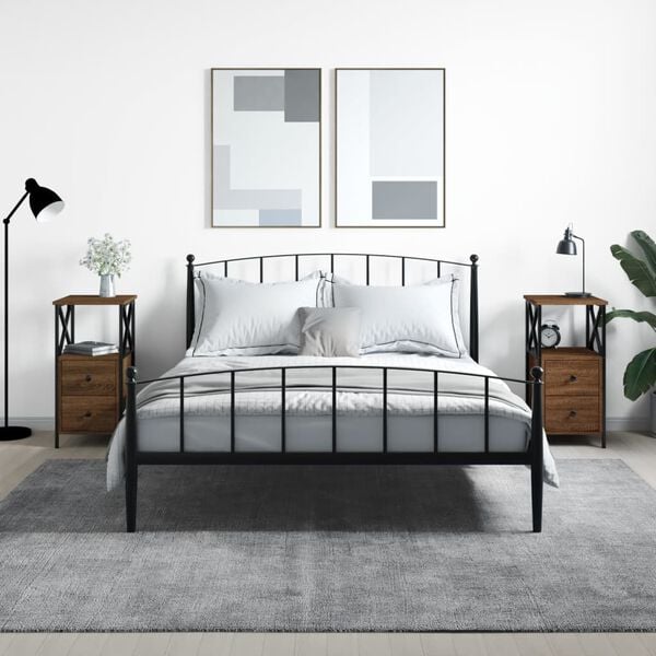 vidaXL 2 db barna t&ouml;lgysz&iacute;nű szerelt fa &eacute;jjeliszekr&eacute;ny 34x35,5x70 cm