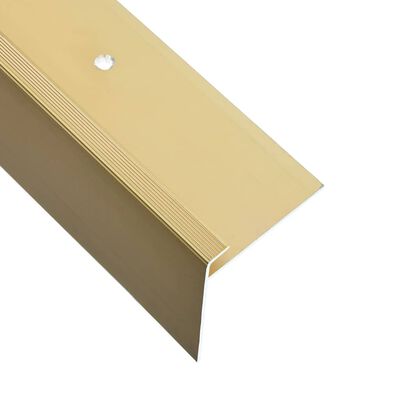 vidaXL 15 db aranyszínű F-alakú alumínium lépcső élvédő 134 cm